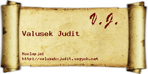 Valusek Judit névjegykártya